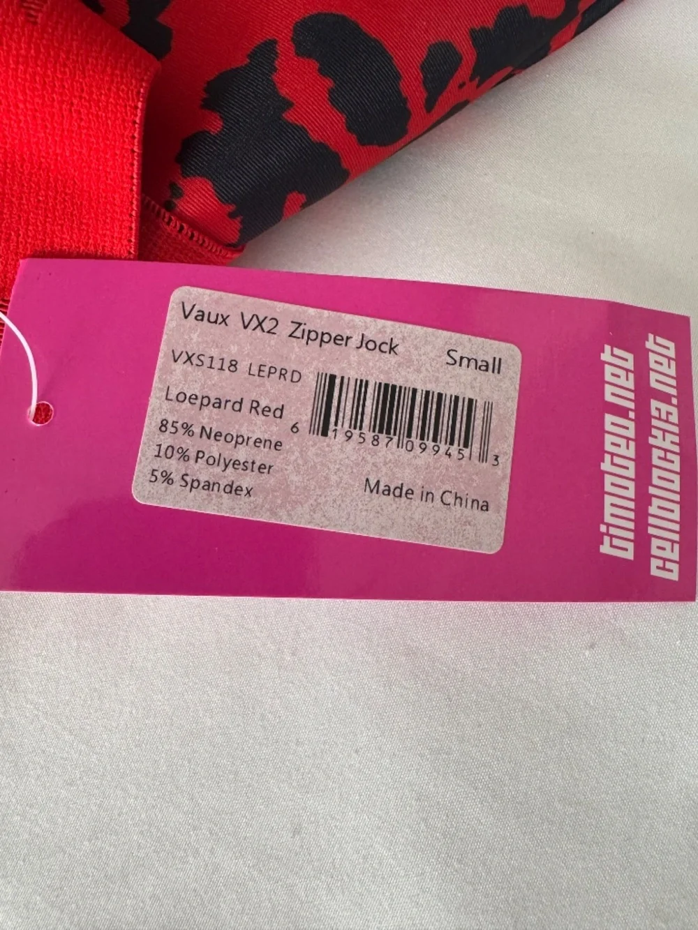 CellBlock 13 Vaux Leopard Jockstrap - Red/Black - NWT - Small - Picture 5 of 5